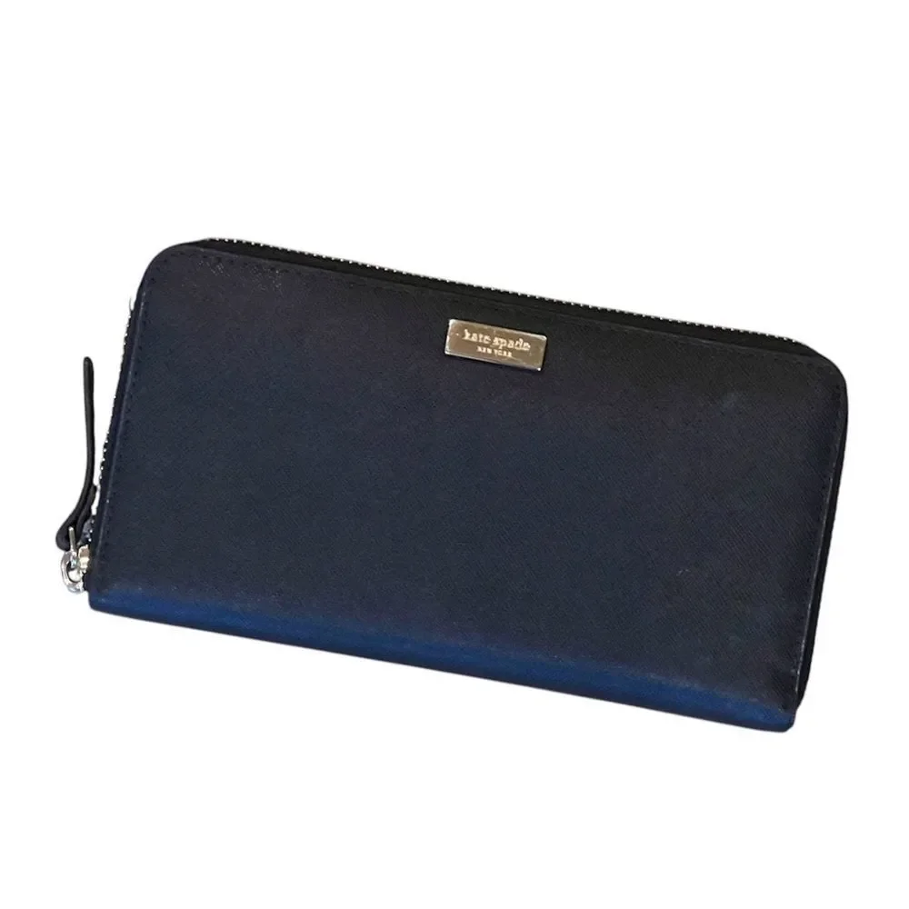 Kate Spade New York Black Continental Large Zip Wallet